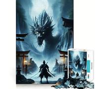 Samurai Vs Dragon 1000 Piece Jigsaw Puzzles for Teenagers Memory Boost Home Leisure Image Assembly Lovely Gift (50x75cm)