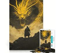 Samurai Vs Dragon 1000 Piece Jigsaw Puzzles for Teenagers Mind Challenge Toy Quiet Hobby Precise Cut Seasonal Gift (38x26cm)