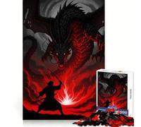 Samurai Vs. Dragon︰ Epic Battle Scene 1000 Piece Jigsaw Puzzles for Adults Jigsaw Think Toy Home Enjoy Fine Cut Santa Wish Gift (38x26cm)
