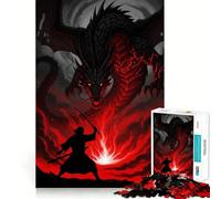 Samurai Vs. Dragon︰ Epic Battle Scene 1000 Piece Jigsaw Puzzles for Adults Jigsaw Think Toy Home Enjoy Fine Cut Santa Wish Gift (38x26cm)