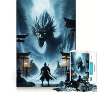 Samurai Vs Dragon Jigsaw Puzzle 1000 Piece for Adults Smart Reason Toy Home Pastime Smooth Edge Art Collectible (38x26cm)