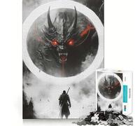 Samurai Vs. Dragon Jigsaw Puzzle 1000 Piece for Teenagers Logic Train Toy Light Relax Smooth Cut Wall Art Decor (50x75cm)