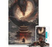 Samurai Vs Dragon Jigsaw Puzzles 1000 Piece for Teenagers Mental Logic Toy Calm Escape Fine Edge Art Collectible (38x52cm)