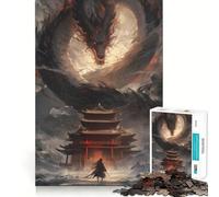 Samurai Vs Dragon Jigsaw Puzzles for Adults1000 Pieces Clear Logic Toy Leisure Time Perfect Cut Creative Gift (38x26cm)