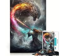 Samurai Vs. Dragon Jigsaws 1000 Pieces for Adults Cognitive Toy Together Fun Image Assembly Art Collection Piece (38x26cm)