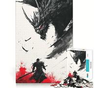 Samurai Vs Dragon Jigsaws 1000 Pieces for Adults Cognitive Toy Together Fun Image Assembly Art Collection Piece (38x26cm)