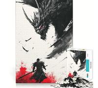 Samurai Vs Dragon Puzzle for Teenagers 1000 Pieces Mind Exercise Toy Gentle Relax Design Assembly Xmas Surprise (50x75cm)