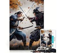Samurai Vs. Swordsman 1000 Piece Jigsaw Puzzles for Adults Jigsaw Think Toy Home Enjoy Fine Cut Santa Wish Gift (50x75cm)