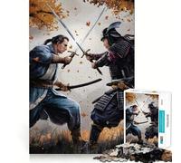 Samurai Vs. Swordsman 1000 Piece Jigsaw Puzzles for Teenagers Strong Logic Toy Calm Escape Clear Edge Birthday Gift (38x52cm)