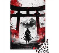 Samurai Warrior 1000 Pc Cardboard DIY Japanese Ink Painting Style Puzzle, Challenging Family Game, Vibrant Colours, Stress Relief & Home Decor 52x38cm/1000pcs