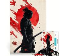 Samurai Warrior Art Adult Jigsaw Puzzles 1000 Pieces Brain Workout Toy Casual Relax Image Assembly Artistic Gift (50x75cm)