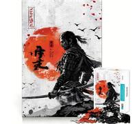 Samurai Warrior Art for Adults 1000 Piece Jigsaw Puzzle Mind Exercise Toy Family Joy Precision Cut Lovely Gift (50x75cm)