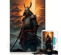 Samurai Warrior Art Print 1000 Pieces Jigsaw Puzzles for Adults Mind Puzzle Soft Relax Image Assembly Santa Wish Item (38x26cm)