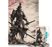 Samurai Warrior Art Print Puzzle for Teenagers 1000 Pieces Mind Exercise Toy Gentle Relax Design Assembly Xmas Surprise (38x52cm)