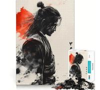 Samurai Warrior Art Teenager Jigsaw Puzzles 1000 Pieces Mind Puzzle Casual Relax Image Assembly Heartfelt Gift (50x75cm)