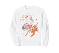 Samurai Warrior Battling Tiger Ukiyo-e Print Sweatshirt