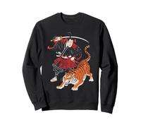 Samurai Warrior Battling Tiger Ukiyo-e Print Sweatshirt