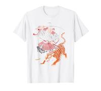 Samurai Warrior Battling Tiger Ukiyo-e Print T-Shirt