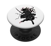 Samurai Warrior Dark Katana Woodblock Japanese Art PopSockets Adhesive PopGrip