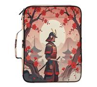 Samurai Warrior Fighter Folder Organizer with Pockets 7 Pockets A4 Letter Size with Zipper Closure for Business Expanding File Folder with Labels