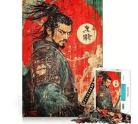 Samurai Warrior Graffiti Artwork 1000 Piece Jigsaw Puzzle for Teenagers Strengthen Recall Peaceful Fun Quality Edge (50x75cm)