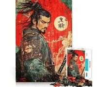Samurai Warrior Graffiti Artwork 1000 Piece Jigsaw Puzzles for Adults Jigsaw Recall Boost Mental Relax Smooth Cut Birthday Gift (38x26cm)