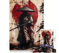 Samurai Warrior Graffiti Artwork 1000 Piece Jigsaws for Adults Puzzle Boost Recall Anxiety Relief Accurate Edge Xmas Surprise (50x75cm)