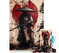 Samurai Warrior Graffiti Artwork 1000 Piece Jigsaws for Adults Puzzle Boost Recall Anxiety Relief Accurate Edge Xmas Surprise (50x75cm)