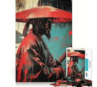 Samurai Warrior Graffiti Artwork 1000 Teenager Pieces Jigsaw Puzzle Memory Boost Calm Escape Pattern Assembly Warm Surprise (38x52cm)