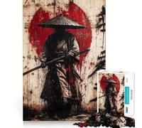 Samurai Warrior Graffiti Artwork Hard Jigsaw Puzzle for Adults 1000 Pieces Recall Boost Quiet Calm Smooth Cut Classic Gift (38x52cm)