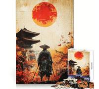 Samurai Warrior Graffiti Artwork Jigsaw Puzzle 1000 Piece for Teenagers Logic Sense Toy Calm Pastime Smooth Edge Premium Gift (50x75cm)