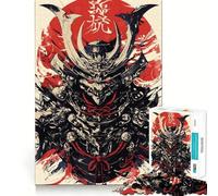 Samurai Warrior Illustration 1000 Piece Jigsaw Puzzles for Adults Jigsaw Memory Gain Stress Release Design Assembly Xmas Gift (38x52cm)