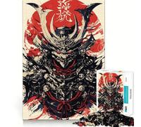 Samurai Warrior Illustration 1000 Piece Jigsaw Puzzles for Teenagers Jigsaw Recall Build Easy Leisure Neat Cut Santa Wish Gift (50x75cm)