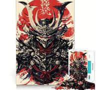 Samurai Warrior Illustration Puzzles for Teenagers 1000 Pieces Strengthen Recall Calm Pastime Quality Edge Festive Gift (38x26cm)