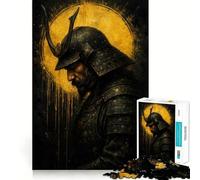 Samurai Warrior in Dark Armor Jigsaw Puzzles 1000 Piece for Teenagers Enhance Recall Relax Time Exact Edge Creative Gift (38x26cm)