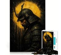 Samurai Warrior in Dark Armor Jigsaw Puzzles 1000 Pieces for Adults Logic Sense Toy Leisure Time Smooth Edge Seasonal Gift (50x75cm)