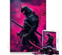 Samurai Warrior in Pink Haze Jigsaw Puzzle 1000 Piece for Teenagers Brain Workout Toy Serene Time Art Assembly Seasonal Gift (38x26cm)