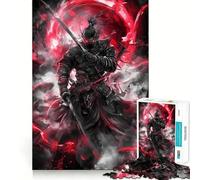 Samurai Warrior in Red Jigsaw Puzzle 1000 Piece for Teenagers Strengthen Recall Calm Relax Quality Edge Perfect Present (38x26cm)