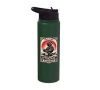 Samurai Warrior Japan Katana Bushido Japanese Waves Rising Stainless Steel Insulated Water Bottle