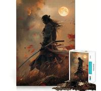 Samurai Warrior Japanese 1000 Piece Jigsaw Puzzles for Teenagers Jigsaw Wise Think Toy Relax Time Clear Cut Festival Gift (38x52cm)