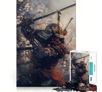 Samurai Warrior Japanese 1000 Pieces Jigsaws Adults Puzzles Think Smart Toy Home Activity Smooth Cut Xmas Surprise (38x26cm)