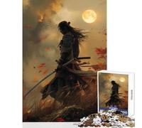 Samurai Warrior Japanese Jigsaw Puzzles 1000 Pieces for Adults Peaceful Calm Stress Relief Mindful Peaceful Leisure Game (50X75cm)
