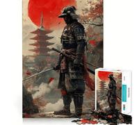 Samurai Warrior Japanese Jigsaw Puzzles 1000 Pieces for Adults Strengthen Recall Calm Mind Quality Edge Warm Surprise (38x52cm)