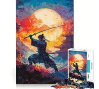 Samurai Warrior Japanese Sun Jigsaw Puzzle 1000 Piece for Teenagers Reason Skill Toy Relaxing Fun Exact Cut (50x75cm)
