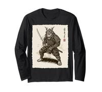 Samurai Warrior Monkey Japanese Katana Bushido Animal Art Long Sleeve T-Shirt