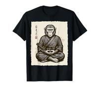 Samurai Warrior Monkey Japanese Katana Bushido Animal Art T-Shirt