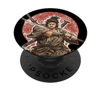 Samurai Warrior Musashi, Japanese Sword Fighter PopSockets Adhesive PopGrip