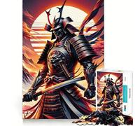 Samurai Warrior Neon 1000 Pieces Jigsaw Puzzles for Teenagers Solid Logic Toy Peaceful Fun Precision Cut Amazing Present (50x75cm)