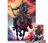 Samurai Warrior on A Horse Adult Jigsaw Puzzles 1000 Pieces Brain Workout Toy Casual Relax Image Assembly Artistic Gift (38x52cm)