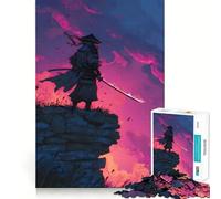 Samurai Warrior on Cliff at Sunset 1000 Piece Jigsaws for Teenagers Brain Tease Toy Soothing Play Premium Cut (38x26cm)